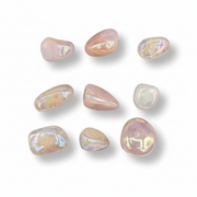 Set of iridescent stones on a white background