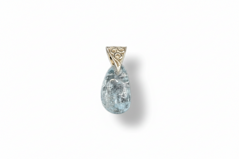 Pendant Blue Topaz with Sterling Silver Bail