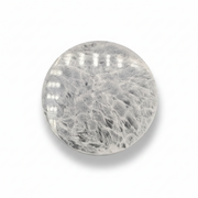 A round selenite plate on a clean white background with a soft drop shadow.