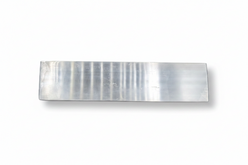 A rectangular selenite  block with a brushed finish, shown on a clean white background with a soft drop shadow.