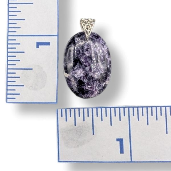 Pendant Lepidolite with a Sterling Silver Bail