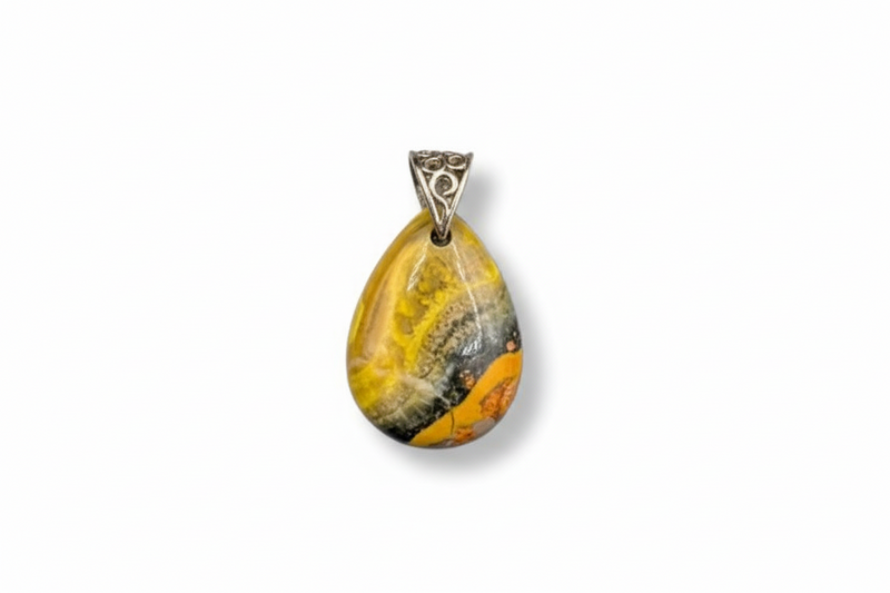 Pendant Bumblebee Jasper with a Sterling Silver Bail