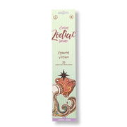 Zodiac incense package for Aquarius on a light green background