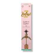 Zodiac incense packaging for Sagittarius on a pink background