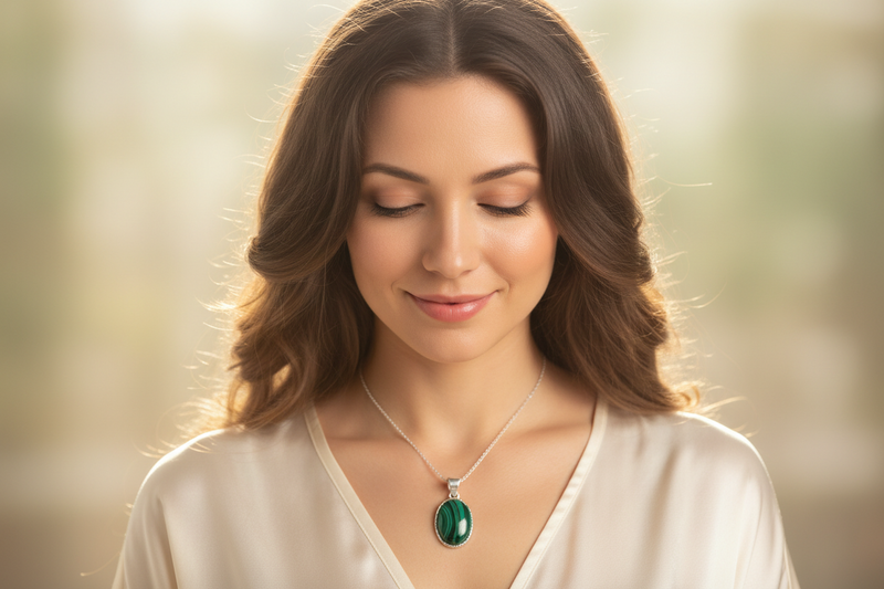 Pendant Malachite Sterling Silver