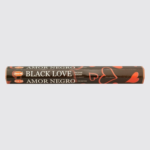 Black Love Hem Incense on a white background 