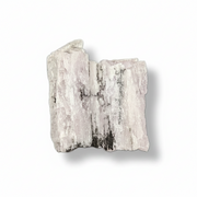 Decorative stone with white and gray patterns on a white background