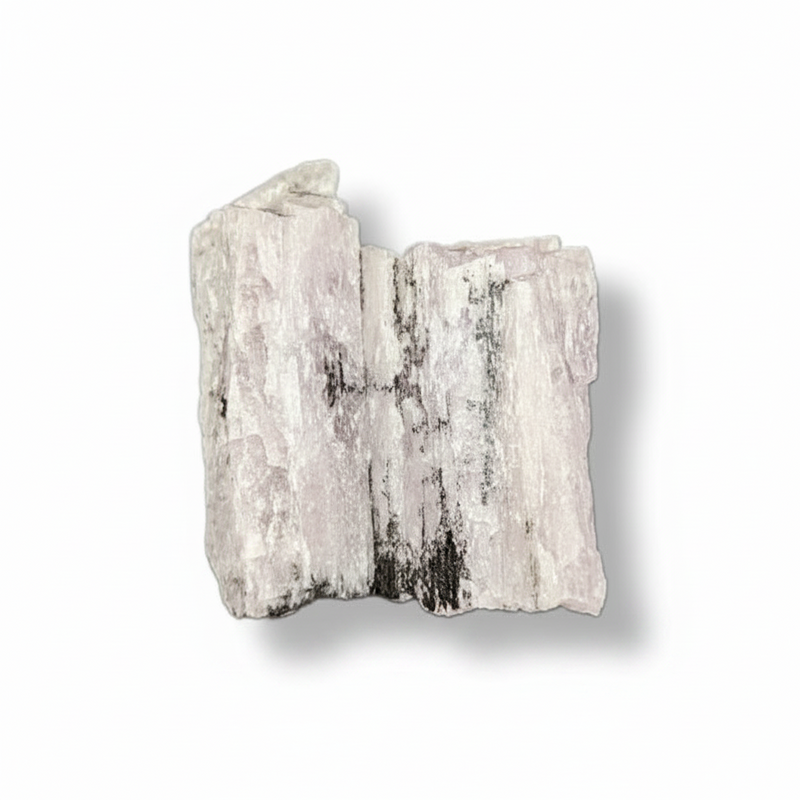 Decorative stone with white and gray patterns on a white background