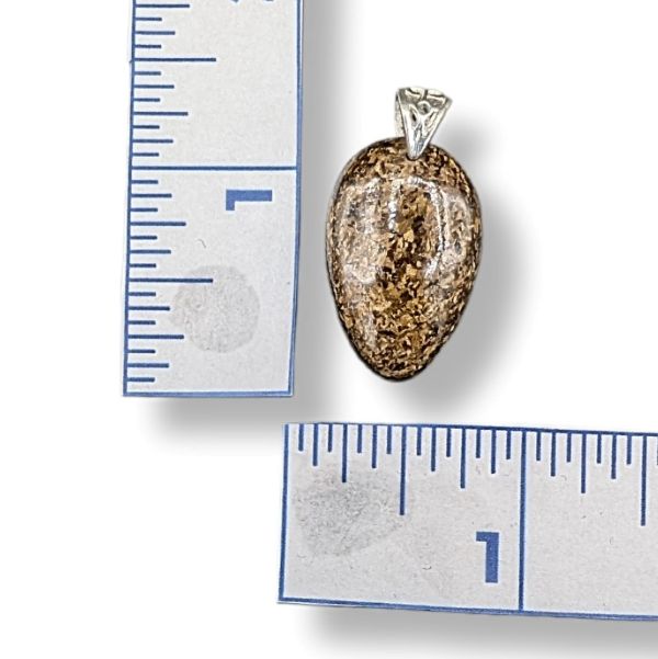 Pendant Bronzite with a Sterling Silver Bail
