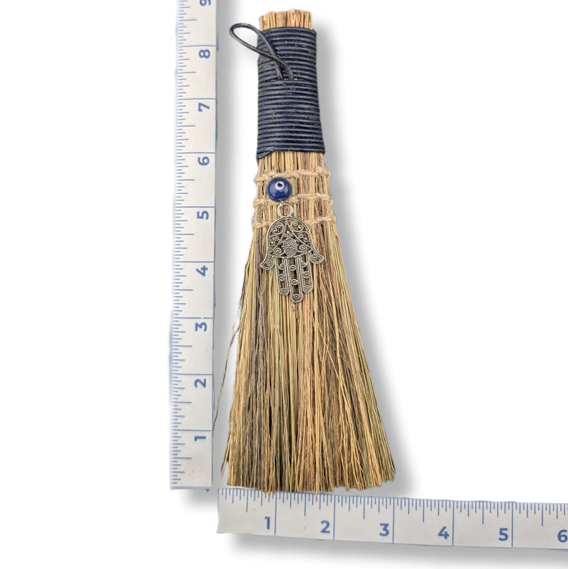 Hanging Broom Evil Eye with Fatima Hand