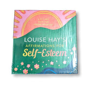 Packaging of Louise Hay's Affirmations for Self-Esteem on a white background