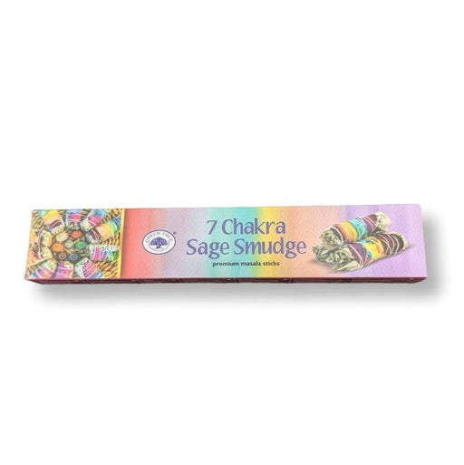 a box of 7 chakra smudge incense on a white background