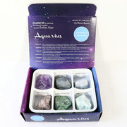 Aquarius crystal kit with six crystals in a box on a white background