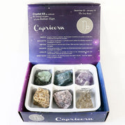 Capricorn crystal kit with six stones on white background