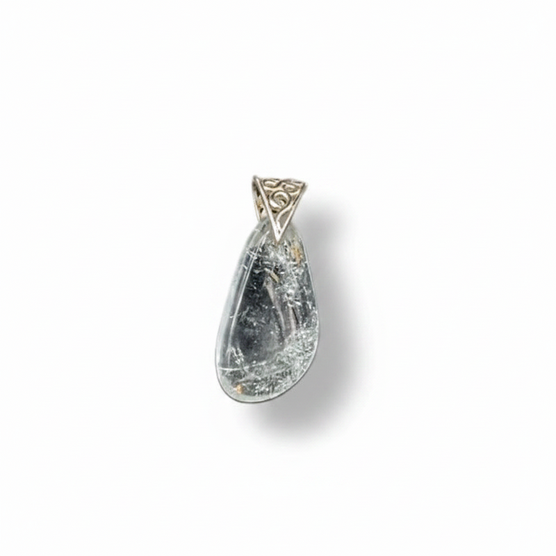 Pendant Blue Topaz with a Sterling Silver Bail