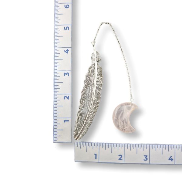 Bookmark Feather with Rose Quartz