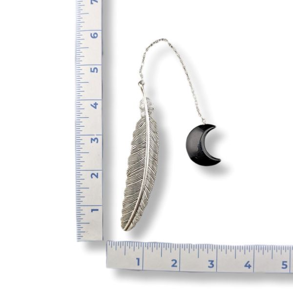 Bookmark Feather with Black Tourmaline