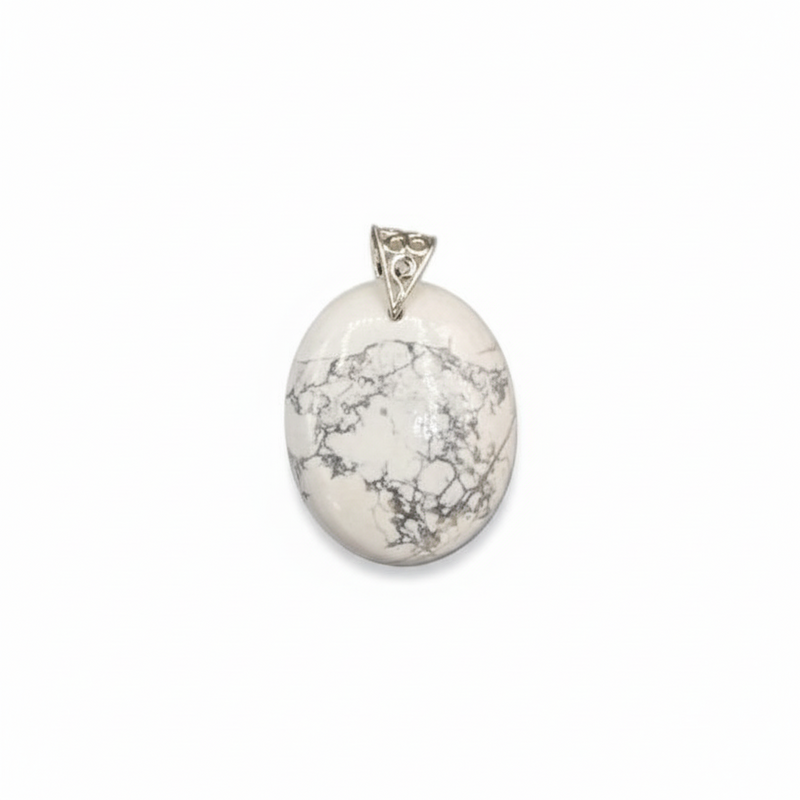Pendant Howlite with a Sterling Silver Bail