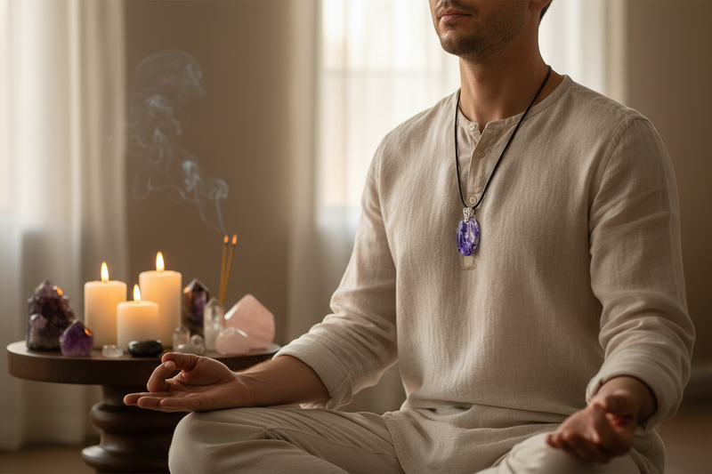 Pendant Charoite in Sterling Silver