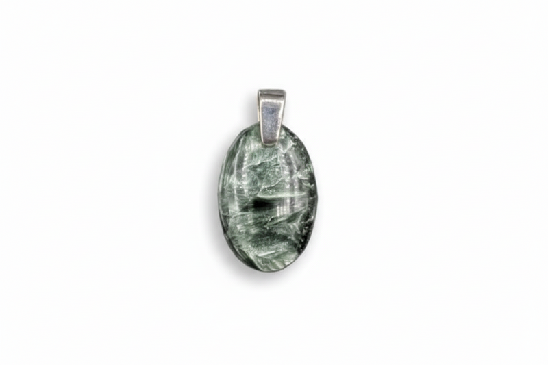 Pendant Seraphinite with a Sterling Silver Bail