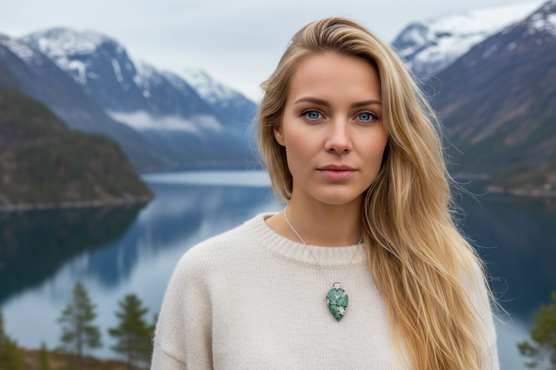 Pendant Norway Turquoise with a Sterling Silver Bail