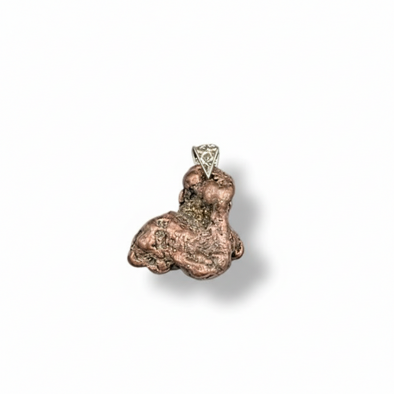 Pendant Copper Ore with a Sterling Silver Bail