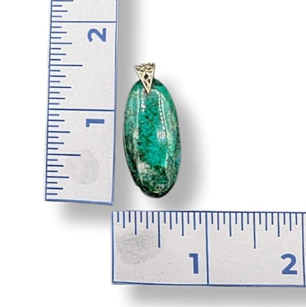 Pendant Chrysocolla with a Sterling Silver Bail