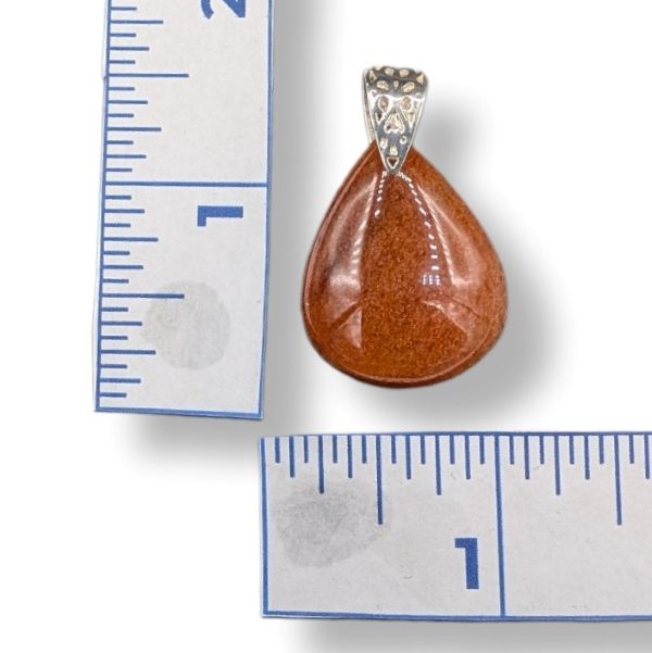 Pendant Red Aventurine with a Sterling Silver Bail