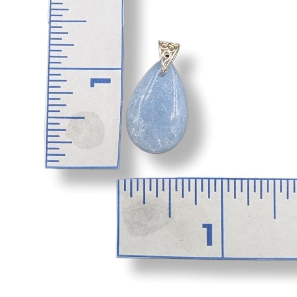 Pendant Angelite with a Sterling Silver Bail