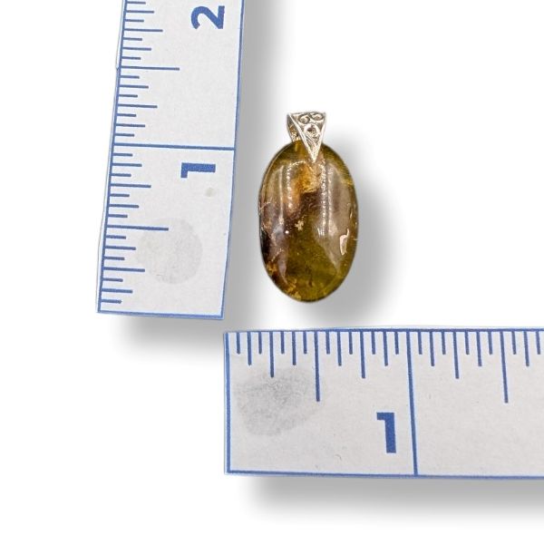 Pendant Amber with a Sterling Silver Bail