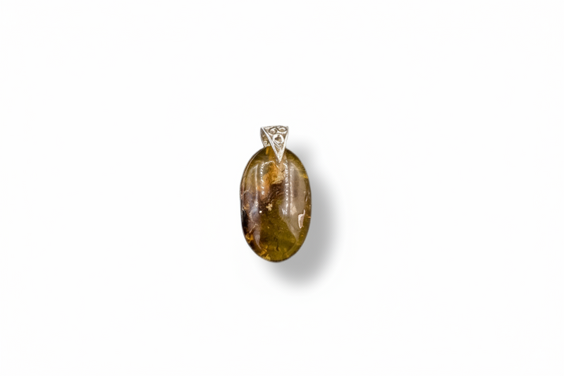 Pendant Amber with a Sterling Silver Bail