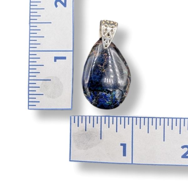 Pendant Azurite with Sterling Silver Bail