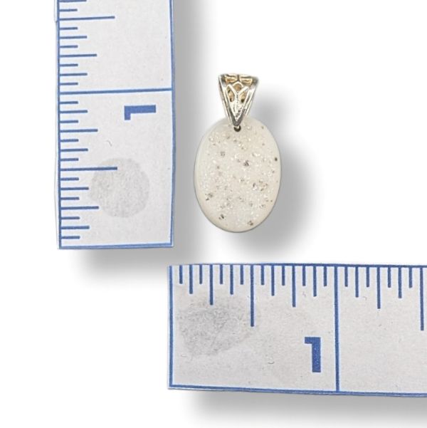 Pendant Druzy Quartz with a Sterling Silver Bail