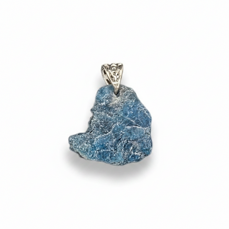 Pendant Blue Apatite with Sterling Silver Bail