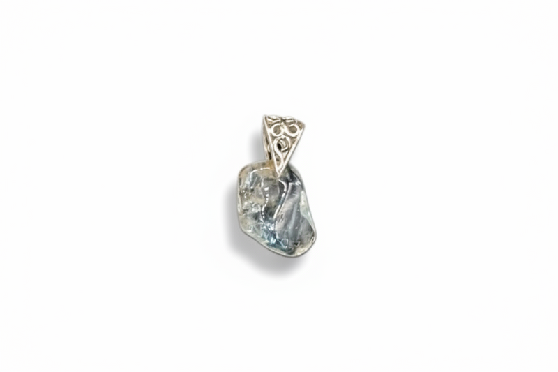 Pendant Blue Topaz with a Sterling Silver Bail