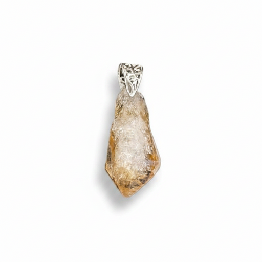 Citrine pendant on a white background