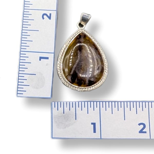 Pendant Amber Set in Sterling Silver
