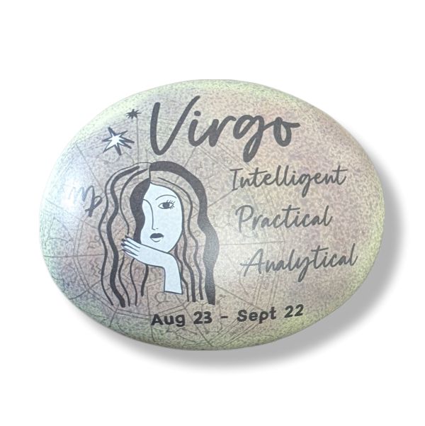 Virgo art stone on white background