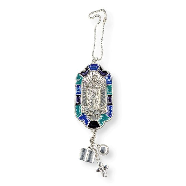 Car Charm Stained Glass Saint Peregrine