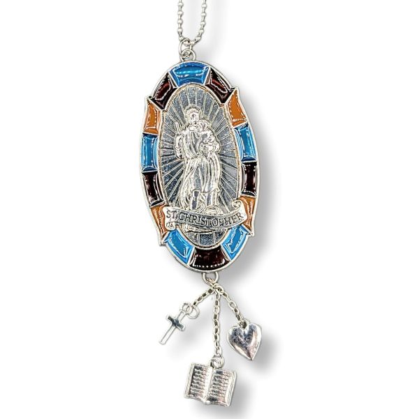 Car Charm Stained Glass Saint Christopher