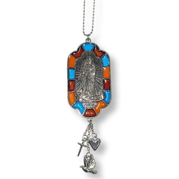 Car Charm Stained Glass Saint Joseph
