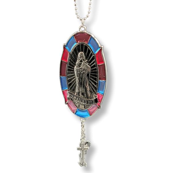 Car Charm Stained Glass Saint Therese