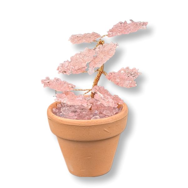 Gemstone Tree Rose Quartz in a Pot