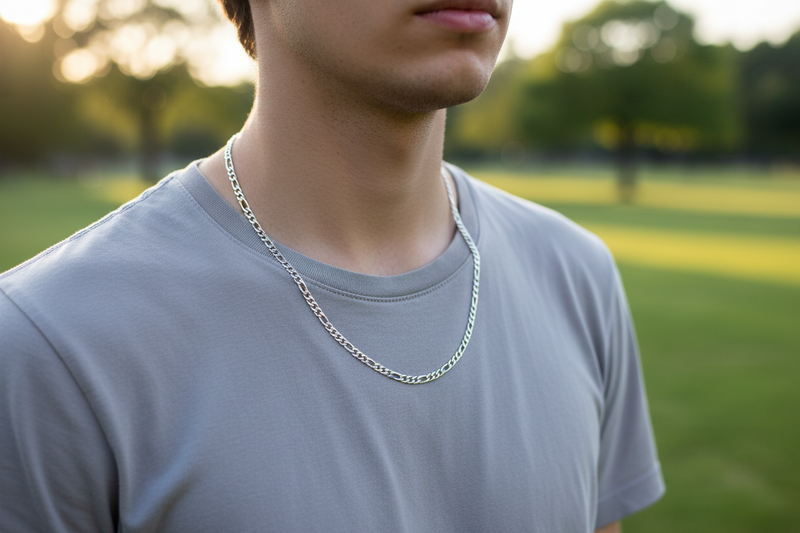 24" Sterling Silver Chain Figaro