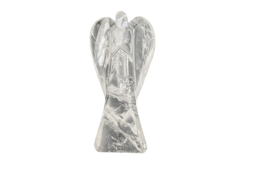 Quartz Cystal angel 50mm with a ruler to show size