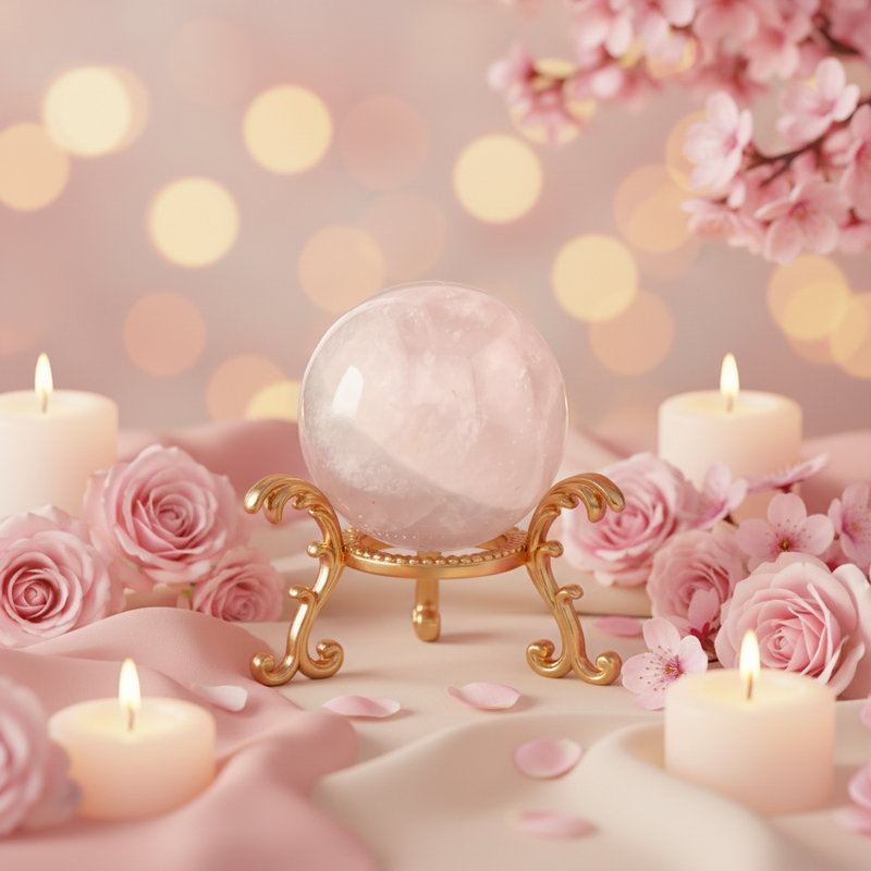 Rocks Rose Quartz Sphere 46mm-55mm