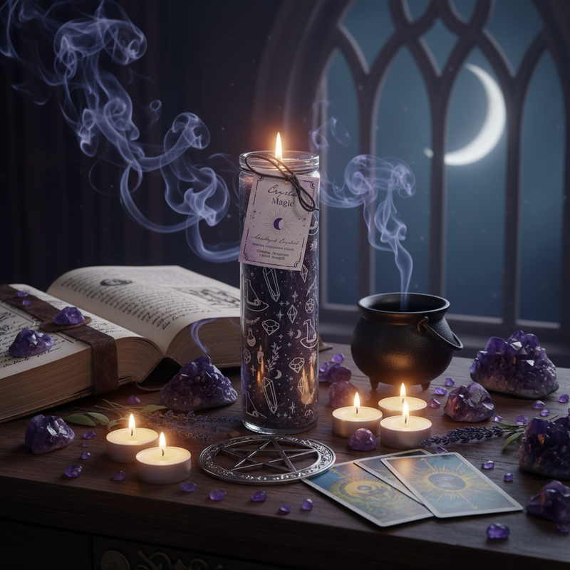 7 Day Crystal Candle Jasmine Amethyst