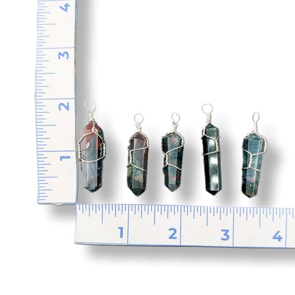Pendant Bloodstone Wire Wrapped Point