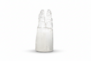 White selenite cap on a white background