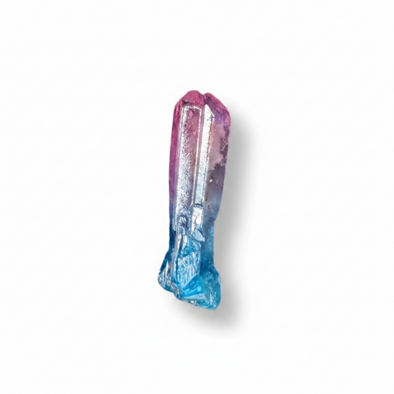 Multicolored crystal on a white background